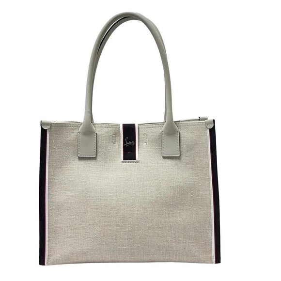 Auth CHRISTIAN LOUBOUTIN nastrolbi 3235280 Beige Black Multi Canvas Leather - Picture 1 of 9